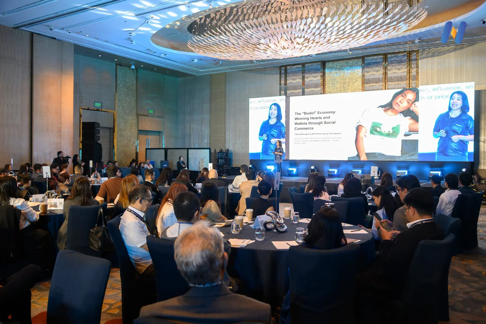 A Novaluxia PH view of a panel session inside the Shangri-La The Fort ballroom during REPH 2026, speakers on a low stage under the room screen
