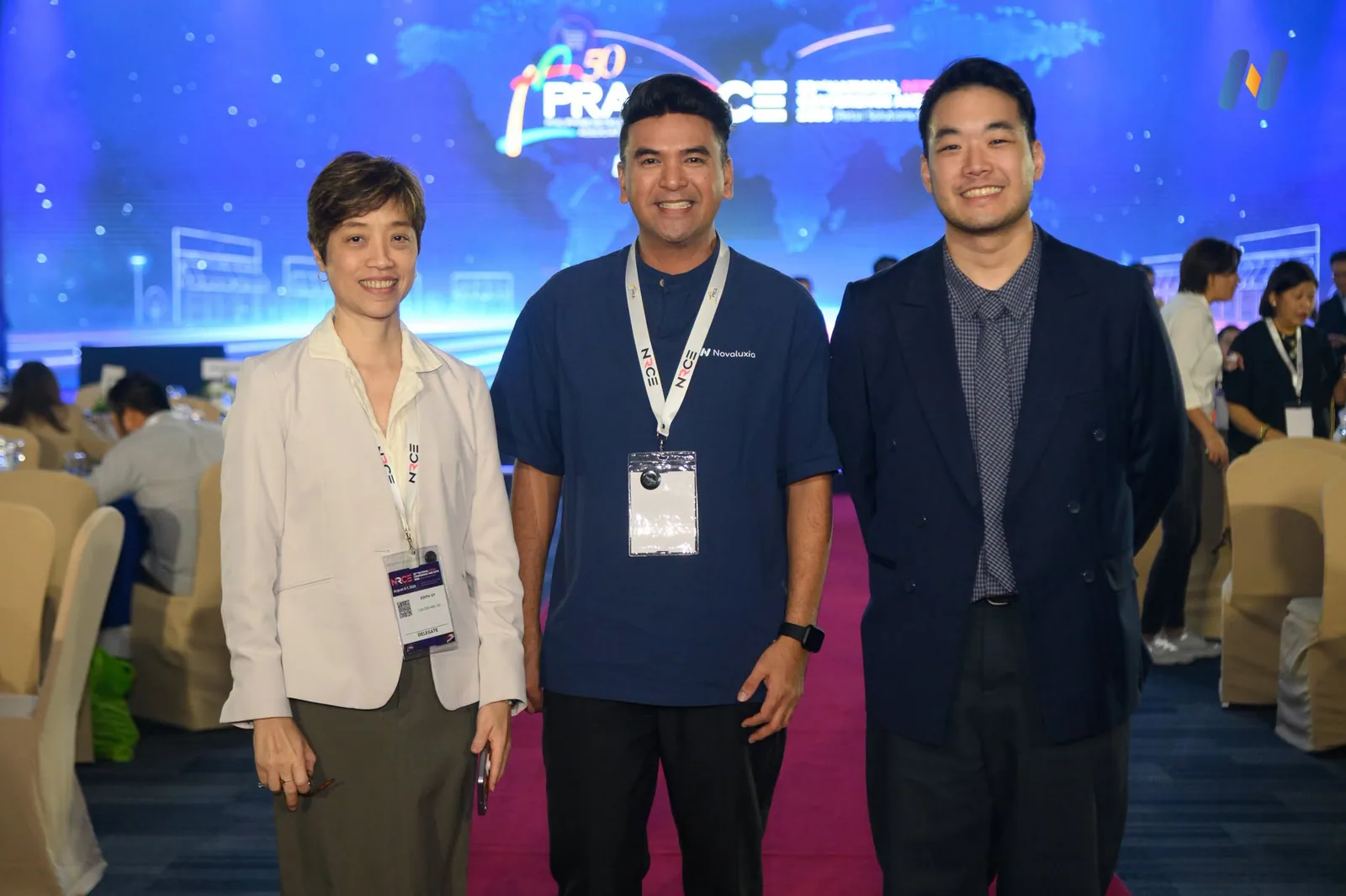 Novaluxia PH booth team in front of the blue stand at the 32nd National Retail Conference and Expo 2026